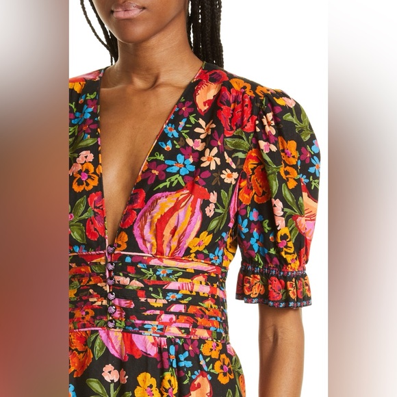 Farm Rio Black Spring Bananas Print Mini Dress - Picture 3 of 11